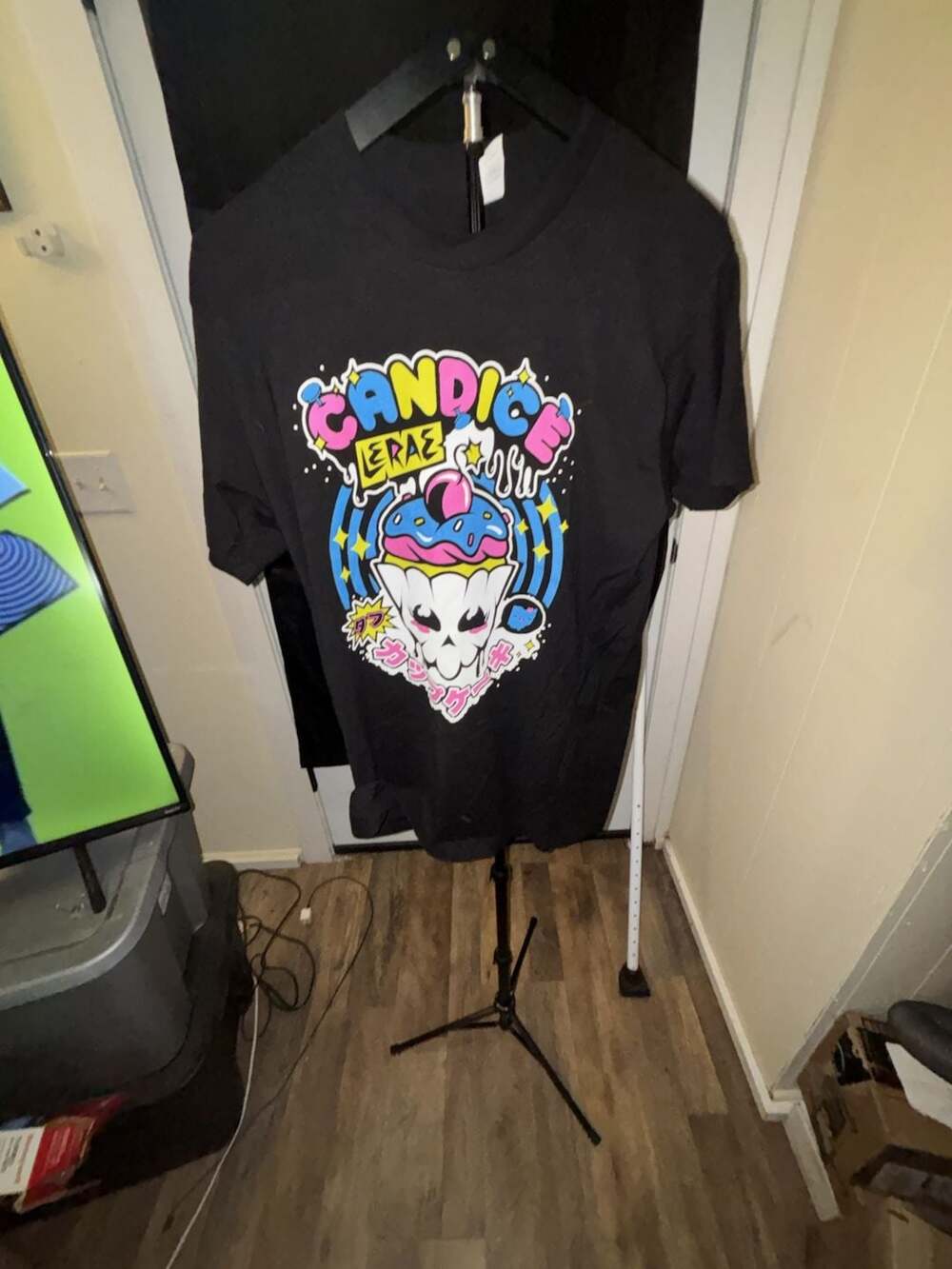 Tultex Candice LeRae Cupcake Logo Pro Wrestling Crate Black T-Shirt